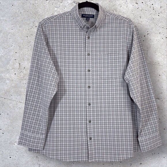 Mizzen + Main Performance Classic Button Shirt Mens XXL Gray Plaid - Picture 2 of 11